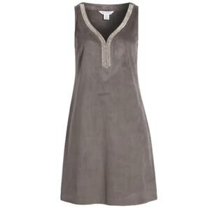 Tommy Bahama Salina Sands Embellished Faux Suede Shift Dress Size Small NWT